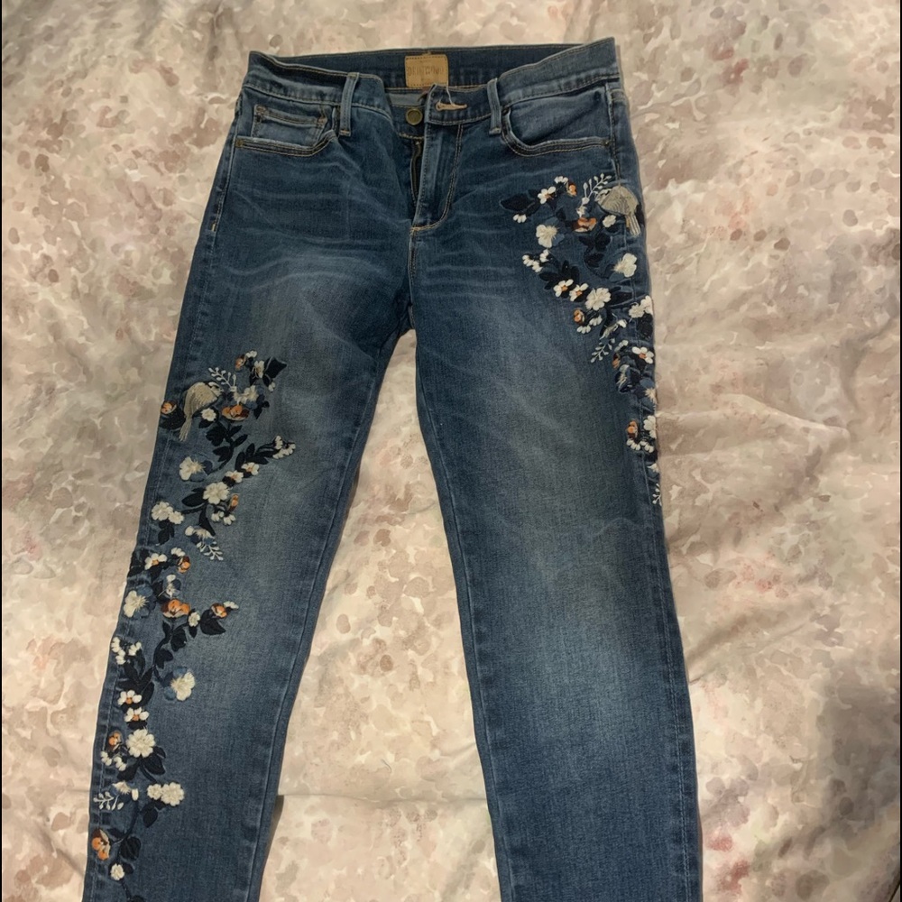 Free People Embroidered Jeans